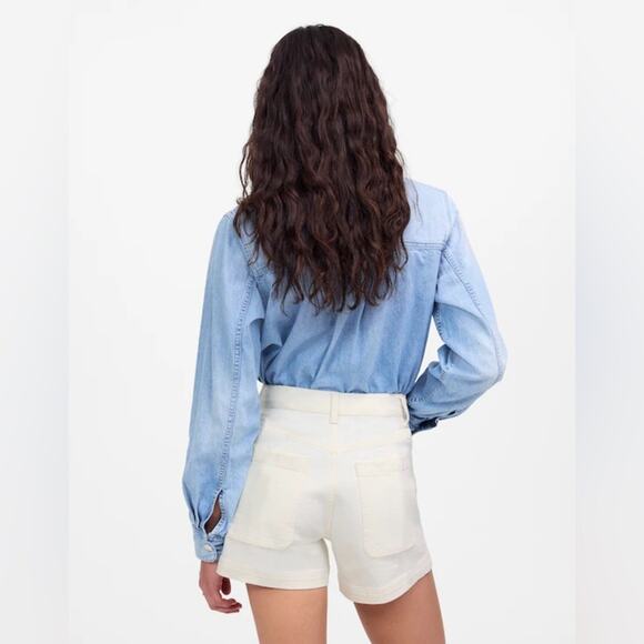 Madewell The Denim Emmett Short: Patch Pocket Edition Tile White Size 31 - Picture 6 of 13